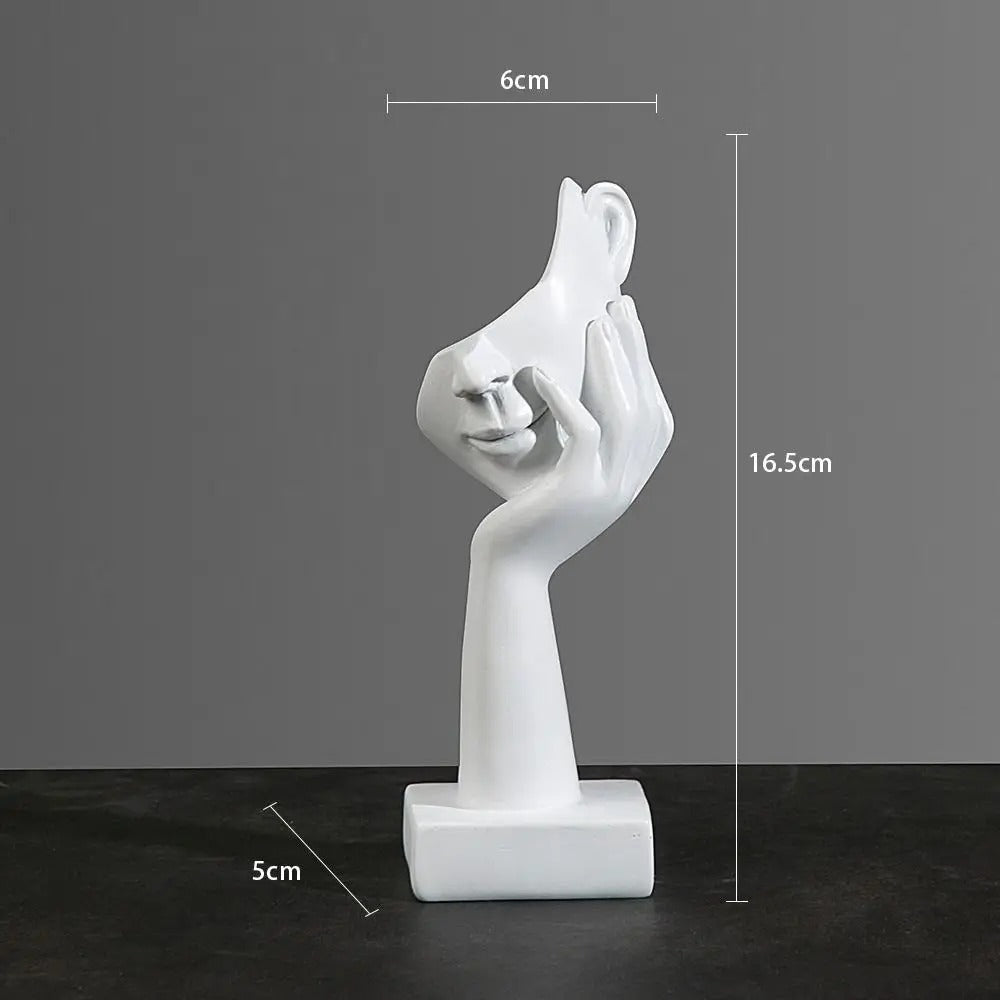 Abstract face sculpture in resin alternative angle