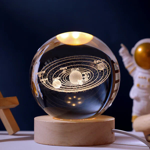 3D crystal ball LED night light detail view