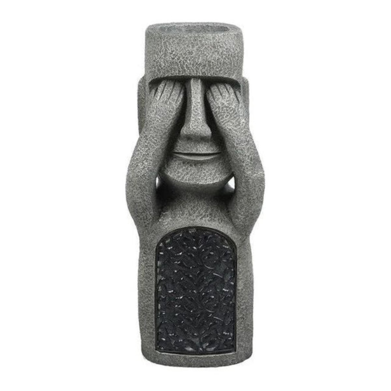 Abstract face planter with solar LED detail view
