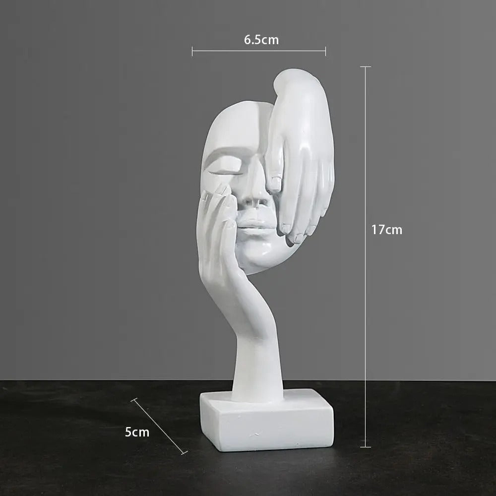 Abstract face sculpture in resin full product view