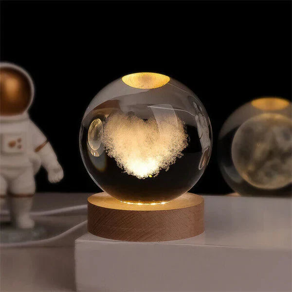 3D crystal ball LED night light lifestyle view