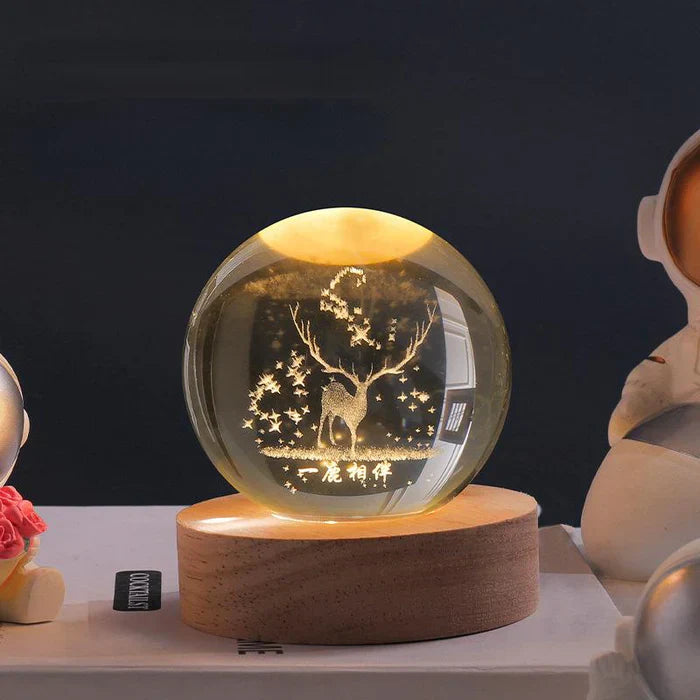 3D crystal ball LED night light colour option