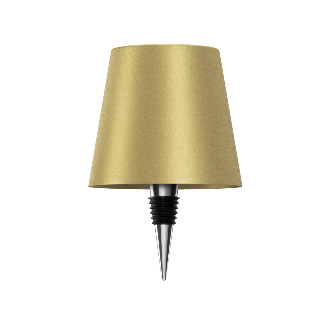 LED bottle lamp, USB rechargeable in brass gold