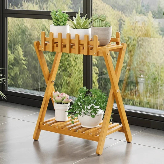 2-Tier bamboo plant stand – Casa & Cosy