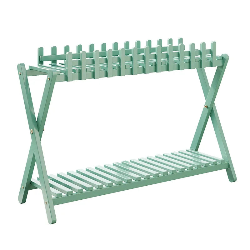 2-Tier bamboo plant stand shown in use