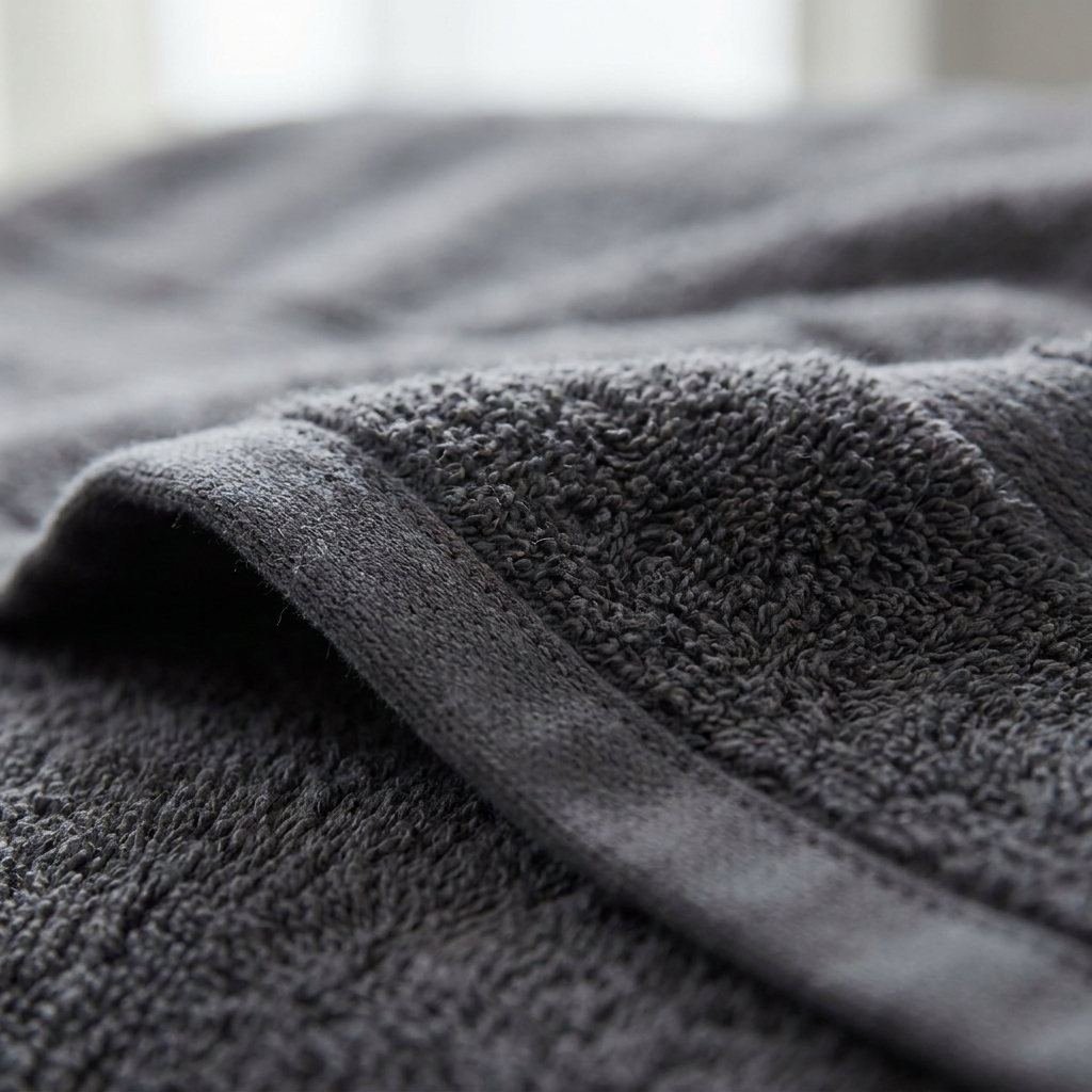 Charcoal Grey towel close-up