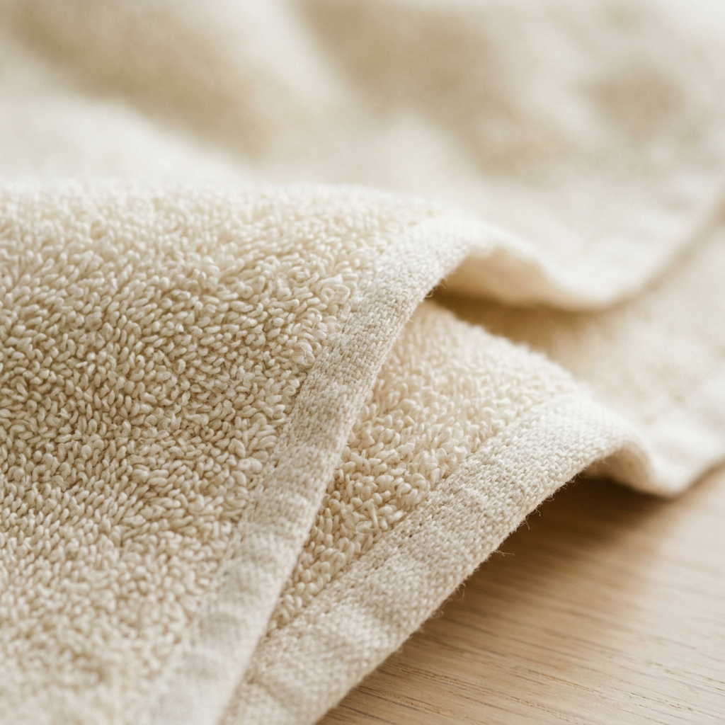Cream towel close-up