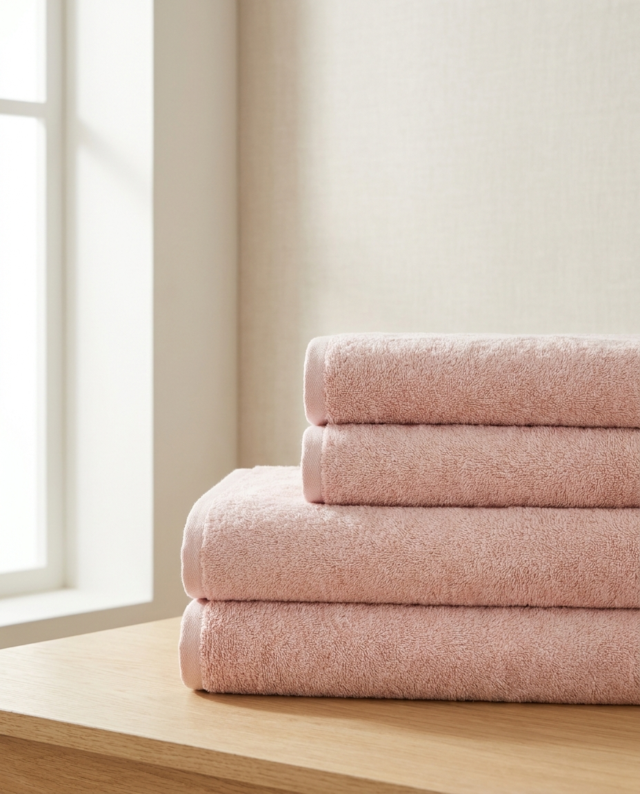 Soft Pink towel stack