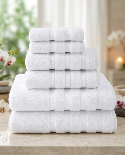 Casa & Cosy Essentials towel set — White (spa/marble)
