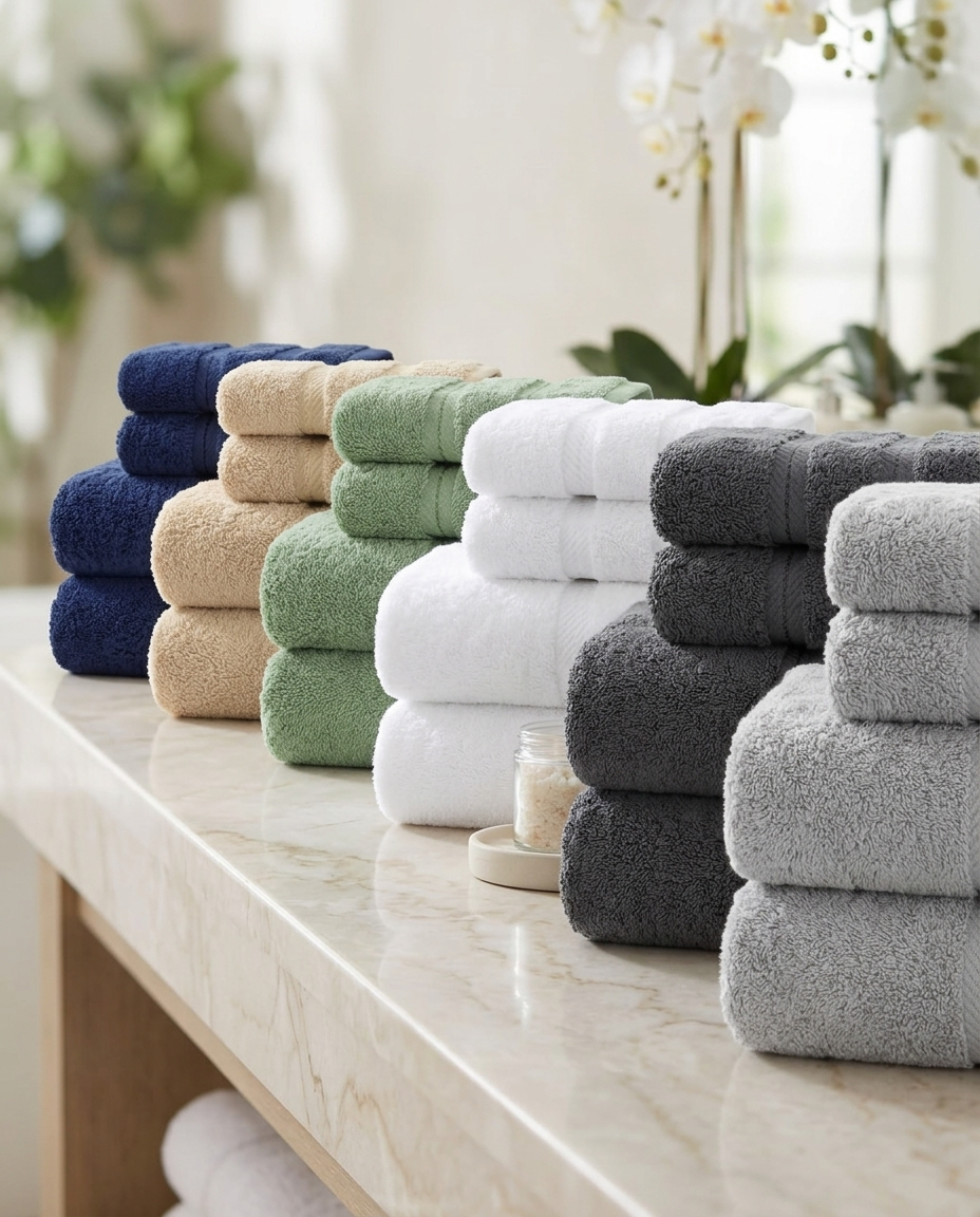 Casa & Cosy Essentials towel set — all 6 colours (spa/marble)