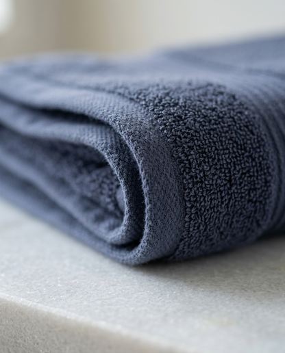 Casa & Cosy Family Towel Bundle — Navy fabric close-up texture