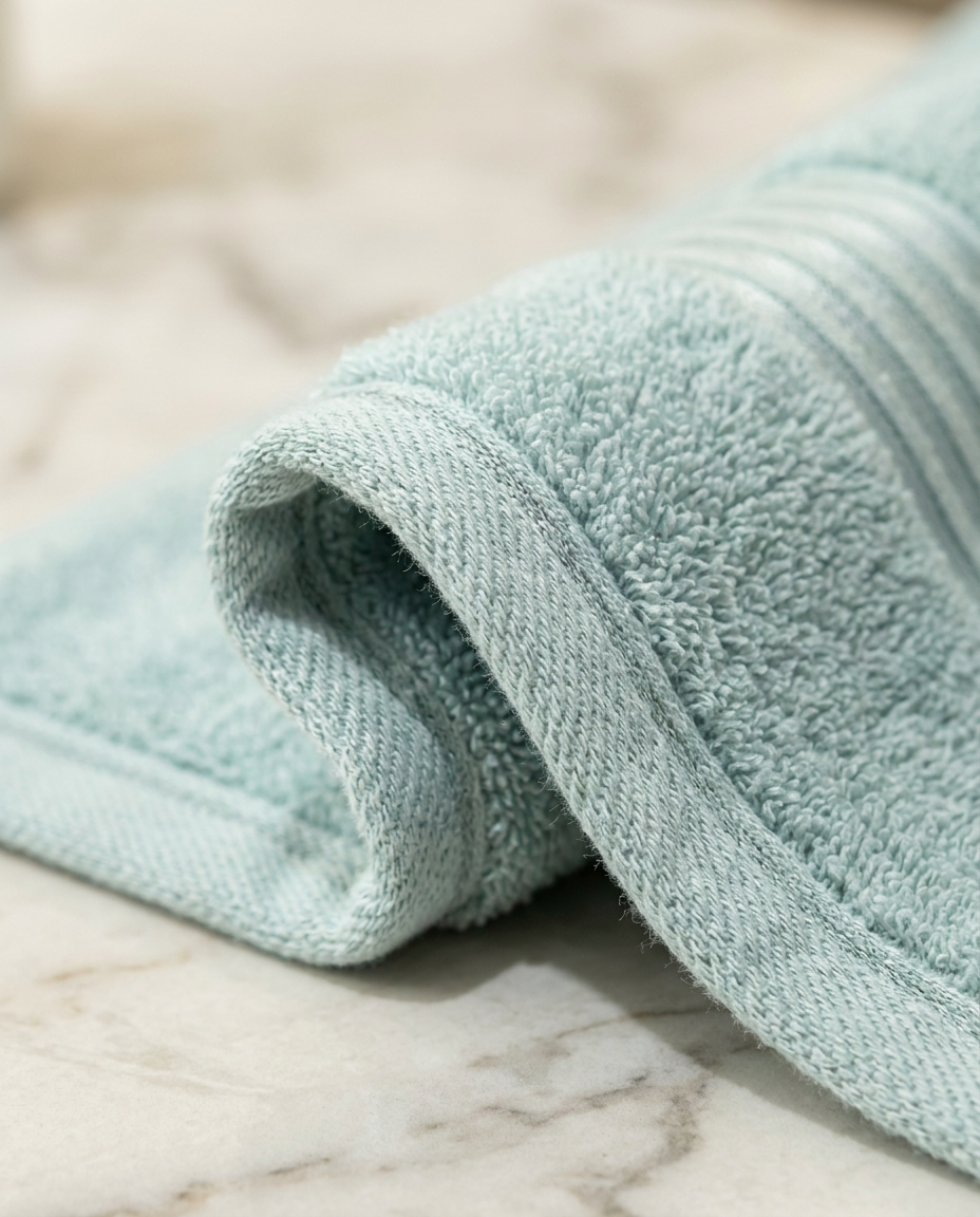 Casa & Cosy Family Towel Bundle — Sage Green fabric close-up texture