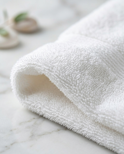Casa & Cosy Family Towel Bundle — White fabric close-up texture